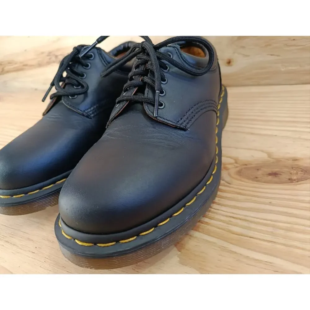 Dr Martens 8053 Black Leather Padded Collar Shoes Oxford Mens 7 Womens 8 EU 39